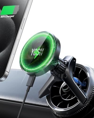 Magsafe Car Mount Charger for Mercedes Benz/Mini Cooper 2020-23&Countryman, Audi A1, Mercedes Benz Car Accessories, 15W Fast Charging Magnetic Wireless Charger for iPhone 16 15 14 13 12 Series – Enhanced Compatibility and Speed