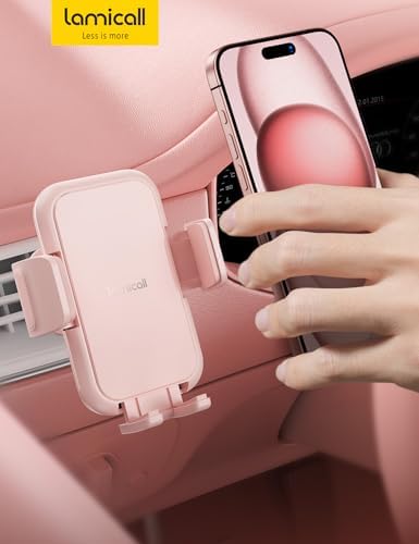 Lamicall 2025 Car Phone Holder with Wider Clamp & Metal Hook – Enhanced Air Vent Mount for Thick Case Compatibility, 360-Degree Rotation, Easy Installation, Dark Grey Finish for Ultimate Hands-Free Navigation and Safety