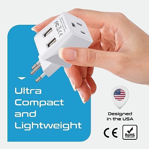 Compact Dual USB Travel Adapter for Effortless Charging in Australia, New Zealand, and China – Essential Type I Plug for Phones, Tablets, and Cameras – Quick Charge Capability with Universal Compatibility for Hassle-Free Global Adventures