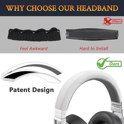 Revolutionize Your Gaming Comfort with SOULWIT Protein Leather Headband Cover for Corsair Virtuoso RGB Wireless XT SE – Stylish White & Grey Design for Enhanced Cushioning and Durability – Easy Installation Replacement Pad for Ultimate Headset Performance and Aesthetic Upgrade