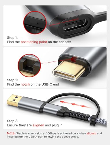 JSAUX Hard Drive Cable 3.3FT, 20Gbps Micro B to USB C/A Cord External Hard Drive Cable Nylon Braided Compatible with Seagate WD Toshiba Westgate, MacBook Air M2 Pro, Camera, iPhone 15 Pro Max – Enhanced Compatibility and Speed
