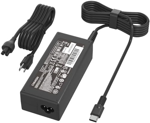 High-Efficiency 65 W USB-C Charger for HP Chromebooks and Elite Books – Fast Charging AC Adapter for Pro Book 440/450 & X360 Series – Universal Compatibility Ensuring Optimal Performance – Ideal Replacement for 45 W HP Chargers with Enhanced Power Delivery