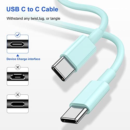 Ultimate USB C Charger for i Phone 16 & 15 – Fast Charging with 10 FT Long USB C to C Cable – Ideal for i Pad Pro 12.9/11 & i Pad Air 5 th – Reliable Power Block for Home & Travel – Enhanced Speed & Compatibility