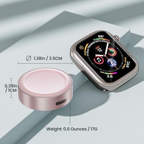 Ruxely Ultra-Portable Magnetic Wireless Fast Charger for Apple Watch – High-Efficiency USB-C Charging Adapter Compatible with i Watch Series 10, 9, 8, 7, 6, Ultra 2 & SE – Compact Design for Effortless Mobility and Quick Power Solutions