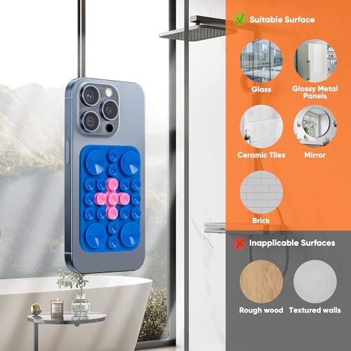 Magnetic Suction Cup Phone Mount for Mag Safe Cases – Ultimate Hands-Free Solution for i Phone 12/13/14/15/16 – Superior Anti-Slip Grip for Showers, Cooking, and Video Conferencing – Sleek Black Design to Enhance Content Creation and Daily Convenience