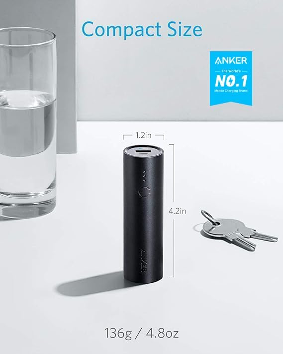 Anker Power Core 5000 m Ah Ultra-Compact Portable Charger – High-Speed External Battery for i Phone, i Pad, Samsung Galaxy & More – Reliable Charging Solution with Enhanced Device Compatibility and Safety Features