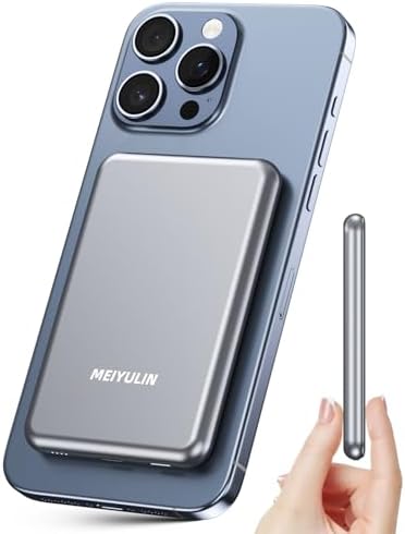 Ultra-Slim 5000 m Ah Mag Safe Battery Pack – Wireless Magnetic Power Bank with 15 W Fast Charging and PD 20 W USB-C Output for i Phone 16/15/14/13/12 Series – Sleek, Lightweight Design for On-the-Go Charging and Enhanced Device Compatibility