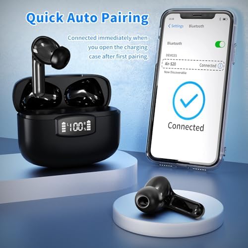 Revolutionize Your Audio Experience with Fommt Bluetooth 5.3 Wireless Earbuds – Cutting-Edge ENC Noise Cancellation, 40-Hour Playtime, Immersive Hi-Fi Stereo Sound, Touch Control Convenience, and IP7 Waterproof Protection for Ultimate Durability – Ideal for Active Lifestyles and Music Enthusiasts.