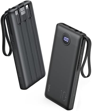 VRURC 22.5 W Pink Portable Charger – 10000 m Ah Power Bank with Fast Charging Capability, USB-C Dual Functionality, 4 Outputs & 3 Inputs – Essential Travel Companion for i Phone 16/15/14/13, Samsung & Android Devices – Compact Design for On-the-Go Power Management
