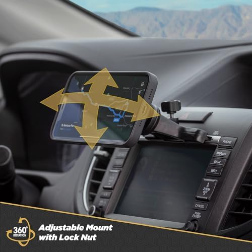 Scosche MAG12 V-XCES0 Universal Magnetic Car Phone Holder with USB Charger – Effortless Hands-Free Mounting for i Phone, i Pad, and All Smartphones – Durable Cigarette Lighter Design for Safe Navigation and Charging on the Go