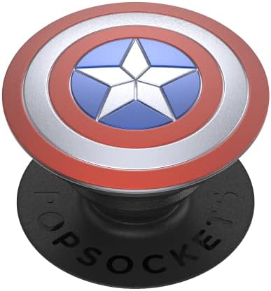 Marvel Captain America Mag Safe Pop Socket Grip – Secure Enamel Phone Holder with Kickstand, Wireless Charging Ready, Lightweight Design for Ultimate Usability and Marvel Fandom Style