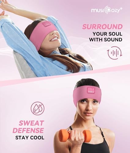 MUSICOZY Bluetooth 5.4 Sleep Headband Headphones – Ultimate Wireless Comfort for Sleep, Workouts, and Travel – The Perfect Gift for Active Lifestyles with Rapid Pairing and Sweatproof Design