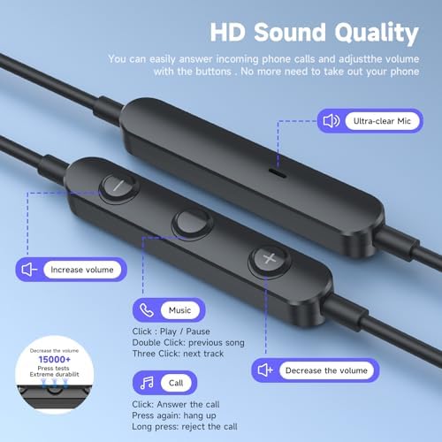 Ultimate Hi-Fi USB C Earbuds for i Phone & Samsung Galaxy – Premium Wired Headphones with Built-in Microphone, On-the-Go Volume Control, and Universal Compatibility for i Pad & Google Pixel – Durable Design for Audiophiles and Professionals Seeking Superior Sound Quality and Comfort