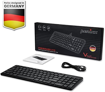 Transform Your Workspace with the Perixx PERIBOARD-215 B US Wired Keyboard – Ultra-Slim Design, Scissor Switch Keys for Silent Precision, Dual USB-A & USB-C Ports for Ultimate Connectivity, Detachable Cable for On-the-Go Convenience, Sleek Black Finish Perfect for Any Aesthetic, Compatible Across Multiple Operating Systems for Versatile Use – Elevate Your Typing Experience Today!