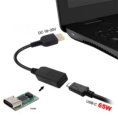 Chenyang CY USB C to Rectangle Power Cable for Lenovo Think Pad X1 – 65 W PD Emulator Trigger Charge Cable for Rapid Connectivity and Enhanced Durability – Ideal Accessory for Professionals on the Move