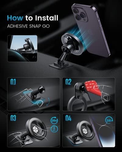Dual Pack Magnetic Car Phone Holder – APPS2 Super Strong Adhesive Dashboard Mount for i Phone & Samsung – Ultimate Stability & Seamless Connectivity for Safe Driving – Effortless Installation & Enhanced Compatibility for All Smartphones – Designed for Modern Drivers
