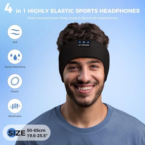 Transform Your Sleep and Workouts with Bluetooth 5.4 Sleep Headband Headphones – Ultra-Thin, Sweat-Resistant Comfort Meets Premium HD Sound for Active Lifestyles and Restful Sleep – Perfect Gift for Fitness Buffs and Music Lovers