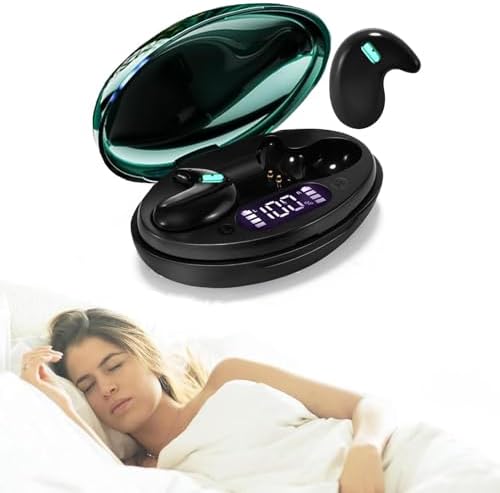 Ultra-Thin Bluetooth 5.3 Sleep Earbuds for Side Sleepers – Ergonomic Wireless Headphones with Noise-Canceling Technology, 6-Hour Battery Life, and Stylish Deep Green Finish – Perfect for Sleep, Meditation, and Relaxation