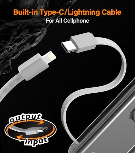 Magnetic 10000 m Ah Portable Charger Power Bank with LED Display – Fast Charging, Built-in Cables, Stylish Purple Design – Compatible with i Phone 16/15 Pro Max, Samsung Galaxy S24/S23, and Apple Watch – Ultimate Convenience for On-the-Go Users