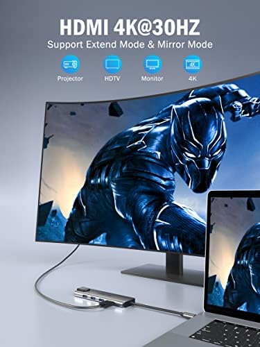 Enhance Your Workflow with Lemorele 9-in-1 USB C Hub Multiport Adapter – Gigabit Ethernet, 100 W PD Fast Charging, 4 K HDMI Output, 3 USB 2.0 Ports, 5 Gbps USB C Data Transfer, SD/TF Card Reader – Perfect Docking Station for Mac Book, Lenovo, HP & Dell Laptops