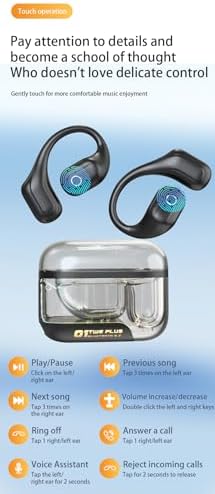 URIZONS Elite Wireless Gaming Earbuds – Ergonomic Over-Ear Bluetooth Headset with Ultra-Low Latency for Gamers and Athletes – Supreme Sound Clarity, Secure Earhook Stability, and Compact Charging Case in Sleek Black Design for Ultimate Performance