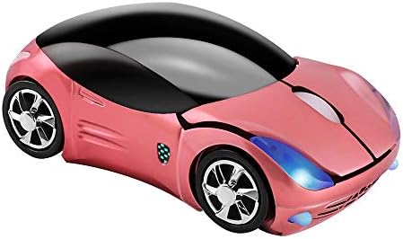 Vibrant Pink Car-Shaped Wireless Mouse for Small Hands – 2.4 GHz Ergonomic Optical Gaming Mouse with USB Receiver – Perfect for Kids, PC, and Laptop Use – Fun and Functional Computer Accessory