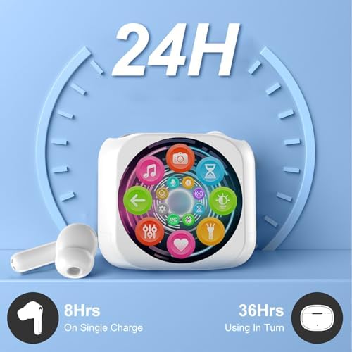 Cutting-Edge Bluetooth 5.4 Wireless Earbuds with Advanced Noise Cancellation & Intuitive Touch Control – IP5 Waterproof for All-Weather Performance, Immersive Deep Bass Sound, and Customizable 6 EQ Settings – Perfect for Active Lifestyles and Daily Use (Sleek Black)