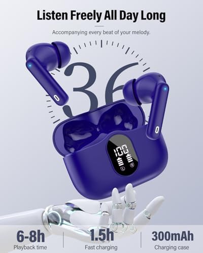 Elevate Your Audio Experience with Rose Gold Wireless Earbuds – Bluetooth 5.4 Connectivity, IP7 Waterproof Protection, and 36-Hour Playtime – Perfect for Active Lifestyles, Sports, and Seamless Communication – Stylish Comfort and Superior Noise-Cancellation for Uninterrupted Listening