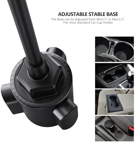 Esoulk Secure Grip 360° Rotating Car Phone Holder with Strong Suction Cup & Adjustable Long Arm – Universal Compatibility for i Phone, Samsung, Android & GPS – Enhanced Safety & Convenience for Drivers