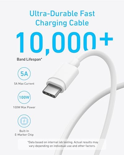 Anker 45 W USB-C Fast Charger with 5 ft Cable – Advanced PPS Technology for Rapid Charging of i Phone 16/15, i Pad, and Galaxy S24 Ultra – Optimal Device Protection and Travel-Friendly Design for Home and On-the-Go Charging