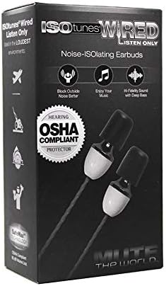 ISOtunes Wired Earplug Headphones: OSHA Compliant Noise Isolating Earbuds with 29 NRR for Ultimate Hearing Protection, IPX5 Waterproof Design for Durability, Enhanced Device Compatibility for Seamless Connectivity, Perfect for High-Noise Environments
