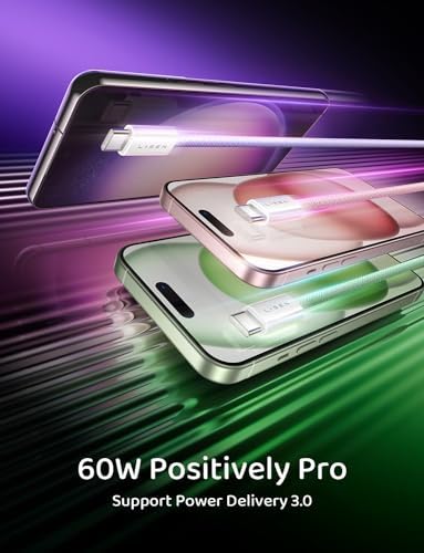 LISEN USB C to USB C Cable 5-Pack – Premium Fast Charging Solution with 60 W Power Delivery, Versatile Lengths (3.3 FT, 6.6 FT, 10 FT) for i Phone 16, i Pad Mini 6/Pro, Mac Book Pro 2020 & Samsung S23 – Durable, High-Speed Connectivity for All Your Devices