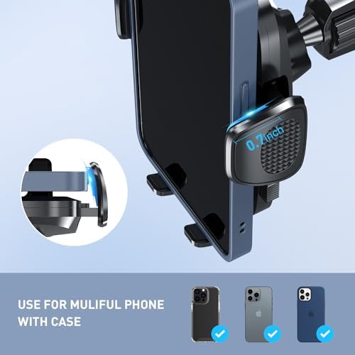 TEKING Advanced Car Phone Holder with Reinforced Metal Hook – Universal Air Vent Mount for i Phone 15/14/13/12 Pro Max & Samsung S24 Ultra – Sleek Translucent Design for Enhanced Aesthetics & Secure Smartphone Fit (120-75 mm) – Effortless Tool-Free Installation & Ultimate Hands-Free Convenience