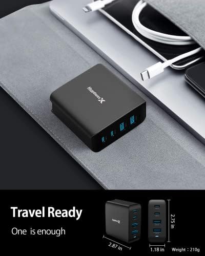 Ultimate 100 W Ga N USB-C Charger with 4 Ports – Fast Charging Block for Mac Book Pro/Air, i Phone 15/14/13/Pro Max, Samsung Galaxy – Compact & Foldable Design for On-the-Go Power Solutions