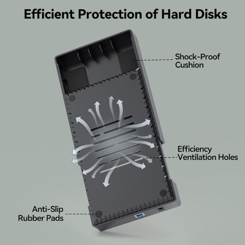 CLAVOOP 3.5-Inch SATA Hard Drive Enclosure – USB 3.0 External Case for Enhanced 20 TB Data Storage & Recovery, Optimal UASP Support for Fast File Transfers, 12 V 24 W Power Adapter Included, Ideal for PS5 and Xbox Compatibility