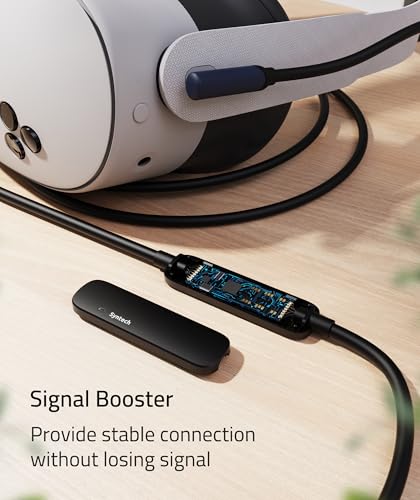 Syntech 16 FT Link Cable for Oculus Quest 3 & PCVR – High-Speed USB 3.0 to USB C Cable for Enhanced Gaming Experience – Compatible with Meta Quest 2, Pro, Pico 4 & More – Durable, Flexible Design for Seamless VR Connectivity