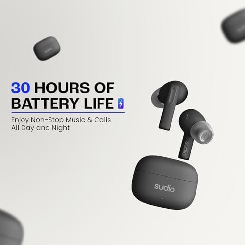 Sudio A1 Pro Wireless Earbuds – Premium Bluetooth 5.3 Noise Cancelling Earphones, Waterproof Design with Touch Control, Stylish Purple Finish, Ideal for Music Lovers and Active Lifestyles, Enhanced Comfort and Sound Quality with Compact Charging Case