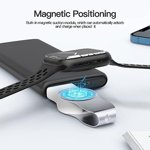 Revolutionary Magnetic Apple Watch Charger – Portable, Cableless Fast Charging Solution for All Series 1-9, SE & Ultra – Lightweight Design for Effortless Travel – Sleek White Finish for Maximum Compatibility and Efficiency
