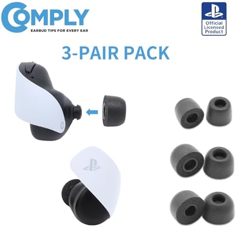 Transform Your Gaming Experience with Comply Memory Foam Earbud Tips for Pulse Explore Wireless – Unmatched Comfort & Superior Noise Isolation | Secure Fit for Extended Play | Small Size, 3 Pairs Included, Black