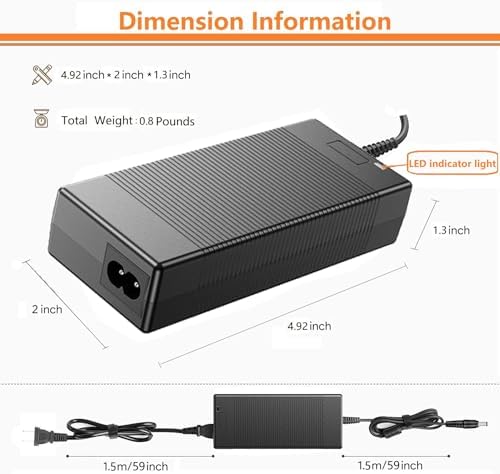 High-Efficiency 65 W AC/DC Power Adapter for BALDR Pioneer 300 & 500, Westinghouse i Gen300 – Ultimate Charging Solution for Portable Power Stations and Solar Generators, UL Certified for Rapid, Safe, and Dependable Energy Supply