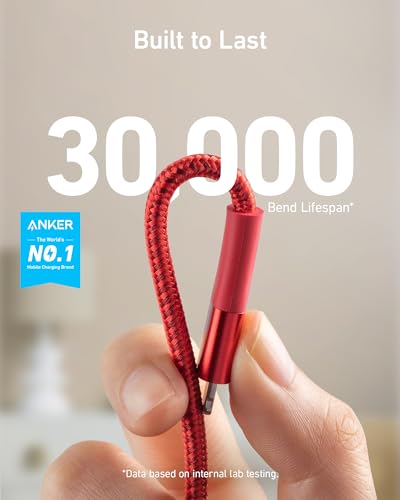 Anker 551 USB-A to Lightning Cable (3 ft) – Ultra-Fast Charging i Phone Charger, MFi Certified for i Phone 13/12/11/X/8 Series, Durable Nylon Build for Home and Car Use, Superior Compatibility and Reliability