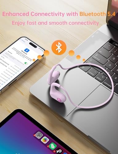 Ultra-Lightweight Kids Bluetooth Headphones – Vibrant Blue Air Conduction Design with IPX5 Waterproofing, 15-Hour Playtime, and Safe Listening Technology for School and Outdoor Fun – Perfect for Active Kids and Young Adventurers