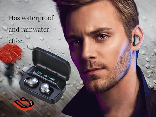 Revolutionize Your Audio Experience with Bluetooth 5.0 Wireless Earbuds – 4 Microphone Technology for Superior Call Clarity, Touch Control, USB-C Quick Charge, Deep Bass Immersion, and Smart In-Ear Detection for Uninterrupted Listening (Black F8) – Perfect for Music Lovers and On-the-Go Professionals