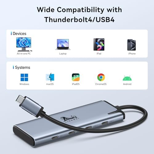 Maximize Your Workspace with LIONWEI USB-C Hub – Dual Monitor Adapter for 4 K@60 Hz Video Output, Ultra-Fast 10 Gbps Data Transfer & 100 W PD Charging, Perfect for Mac Book Pro/Air & Windows Laptops