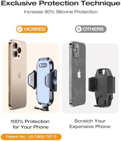 VICSEED Military-Grade Car Phone Holder Mount – Ultra-Stable Anti-Shake Design for CD Slot & Air Vent Installation, Thick Case Compatible for i Phone 16, 15, 14 & All Samsung Models – Unmatched Durability & Versatile Usage for Enhanced Driving Safety