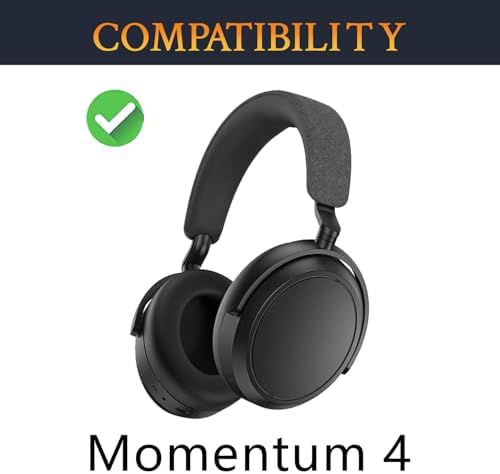 Transform Your Sennheiser Momentum 4 with SOULWIT Premium High-Density Noise-Isolating Protein Leather Earpads – Ultimate Comfort and Sound Clarity Enhancements – Stylish Grey Finish for an Elevated Audio Experience