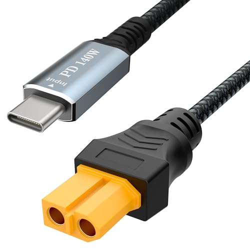 Type C to XT60 Charging Cable, USB C to XT60 Female Adapter Cable, XT60 to Type-C Fast Charging Cable for M7 M6 M6D Charger Fatshark Skyzone FPV Monitor Power – 2m/6.6ft – Enhanced Compatibility and Speed