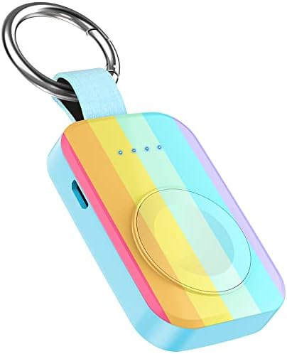 i.VALUX Compact Wireless Charger for Apple Watch – Keychain-Friendly 1000 m Ah Power Bank, Fast Magnetic Charging for Series 10/9/8/Ultra/7/6/5/4/3/2/SE – Perfect Travel Companion & Birthday Gift for Her – Sleek White Design