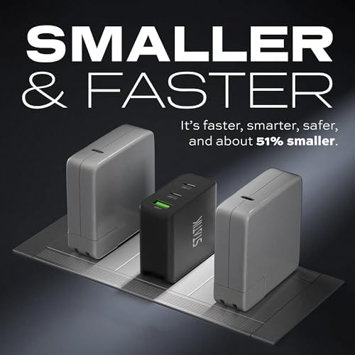 STATIK 100 W Ga N Fast Charger Block – Triple USB-C Ports for High-Speed Charging | Universal Compatibility with Mac Book, i Phone, Samsung, and Laptops | Compact Design for Efficient Power Delivery and Safety Features