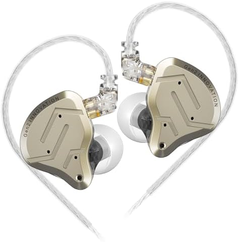 KZ ZSN Pro Hybrid In-Ear Earbud Headphones – High-Fidelity Audio with Dynamic Driver & Balanced Armature, Stylish Metal Faceplate, Detachable Cable for Custom Connectivity – Perfect for i Phone & Android Use, Ideal for Fitness & Everyday Listening (Blue, No Mic)